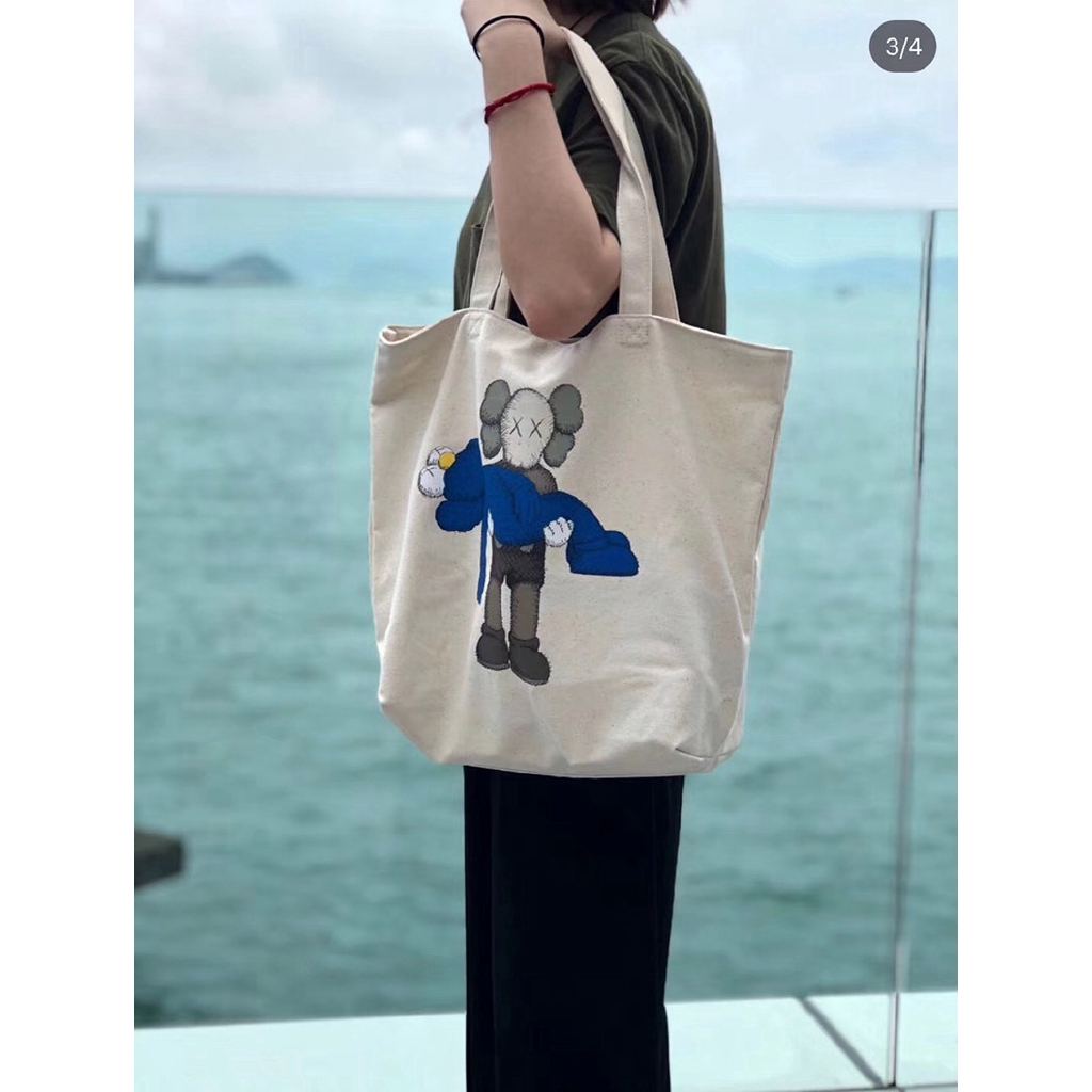 UNIQLO Kaws Túi vải Họa Tiết sesame street Dễ Thương Cho Nữ y7v9