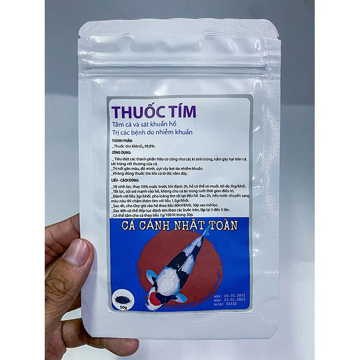 BỘT TÍM ACPHARNO SÁT KHUẨN TẮM CÁ KHỬ TRÙNG CHO CÁ CẢNH 50G