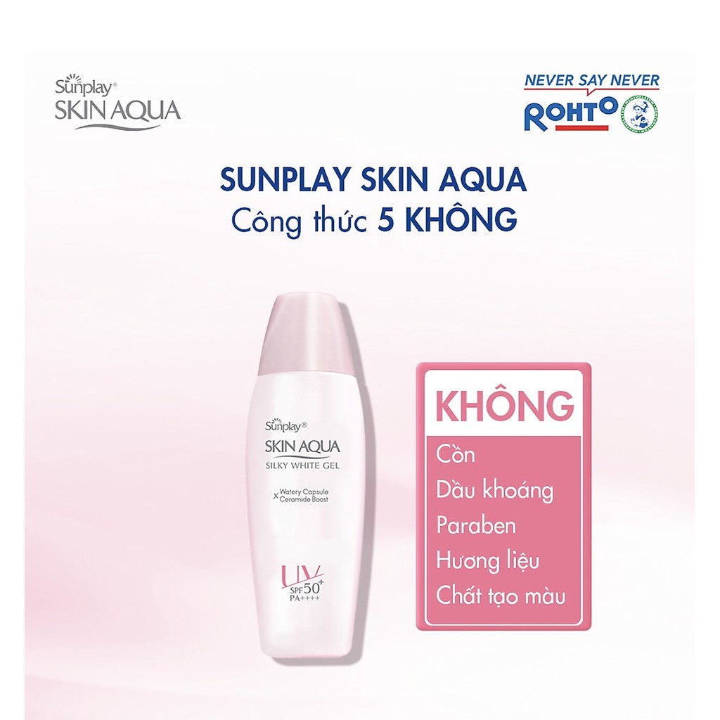 Gel chống nắng dưỡng da trắng mượt Sunplay Skin Aqua Silky White Gel SPF 50+ PA++++