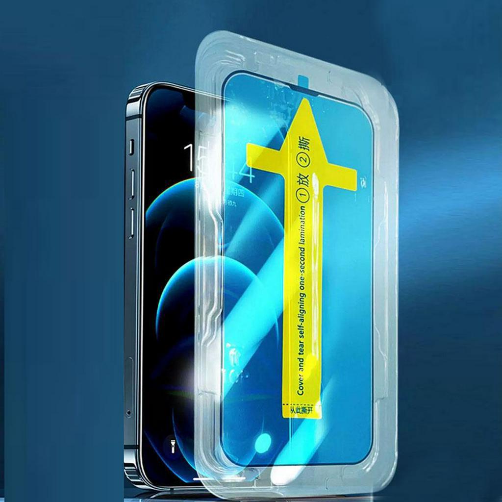 Kính Cường Lực iP 7Plus Đến 14promax Full Màn Tự Dán Chính Hãng Có Sẵn Khung Dán Dễ Dàng Màng Loa Chống Bụi Bẩn
