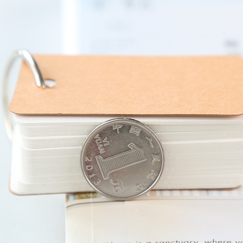 Sổ Tay Mini Bằng Giấy Kraft Có Vòng Nhẫn Kim Loại DIY