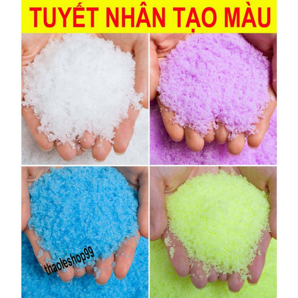 [TUYẾT MÀU] GÓI 25GR TUYẾT NHÂN TẠO NHIỀU MÀU siêu mịn làm cloud slime, gói 25 gram siêu nhiều Hàng xịn