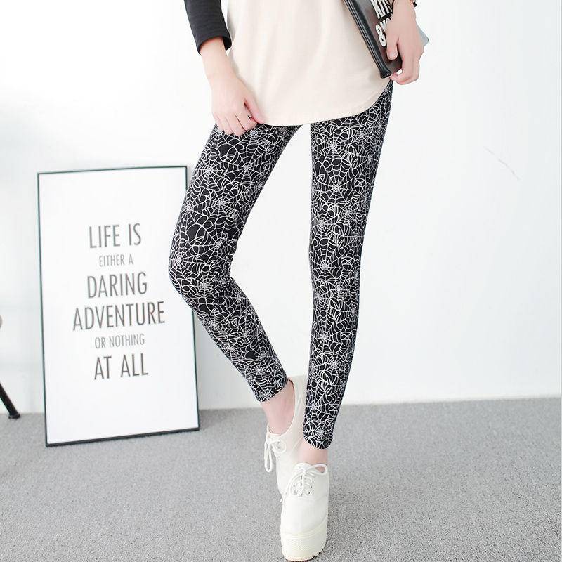 Quần Legging Dài Tới Mắt Cá Chân Dáng Ôm Co Giãn In Họa Tiết Nhỏ Thời Trang Xuân Hè Cho Nữ