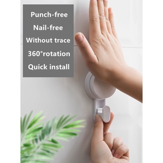 Set of 2 360 Degree Rotating Vacuum Suction Hooks Rotating Wall Towel Hangers Convenient for Bathrooms