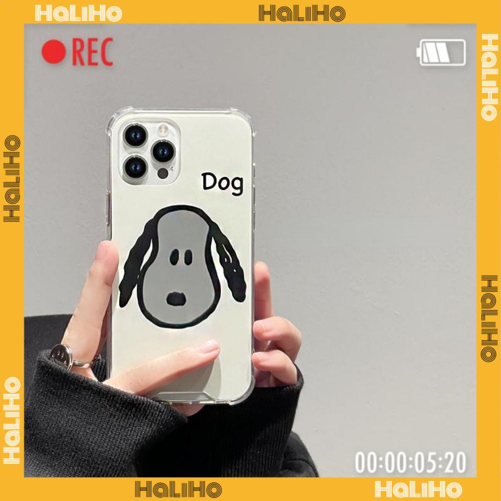 iPhone Case Acrylic HD Mirror Laser Airbag Shockproof Protection Camera Cute Puppy Simple Compatible For iPhone 11 iPhone 13 Pro Max iPhone 12 Pro Max iPhone 7 Plus iPhone xr xs