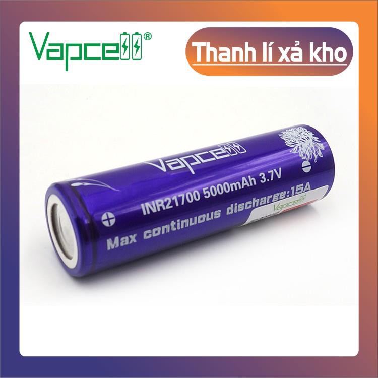 [Mã 154FASHIONSALE giảm 12% đơn 99K] Pin sạc dự phòng VapCell INR21700 dòng xả 15A dung lượng 5000mAh Đèn &amp; Đèn pin