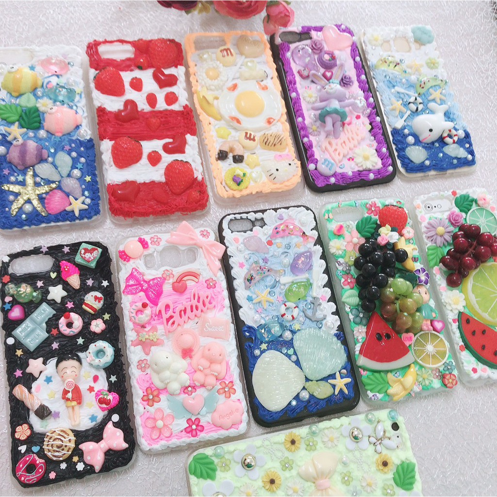 Set Nguyên Liệu Keo Kem  Trang Trí Ốp lưng , Bộ Kit keo kem trang trí