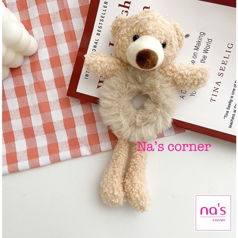 Cột tóc buộc tóc gấu bông siêu êm mịn tai thỏ