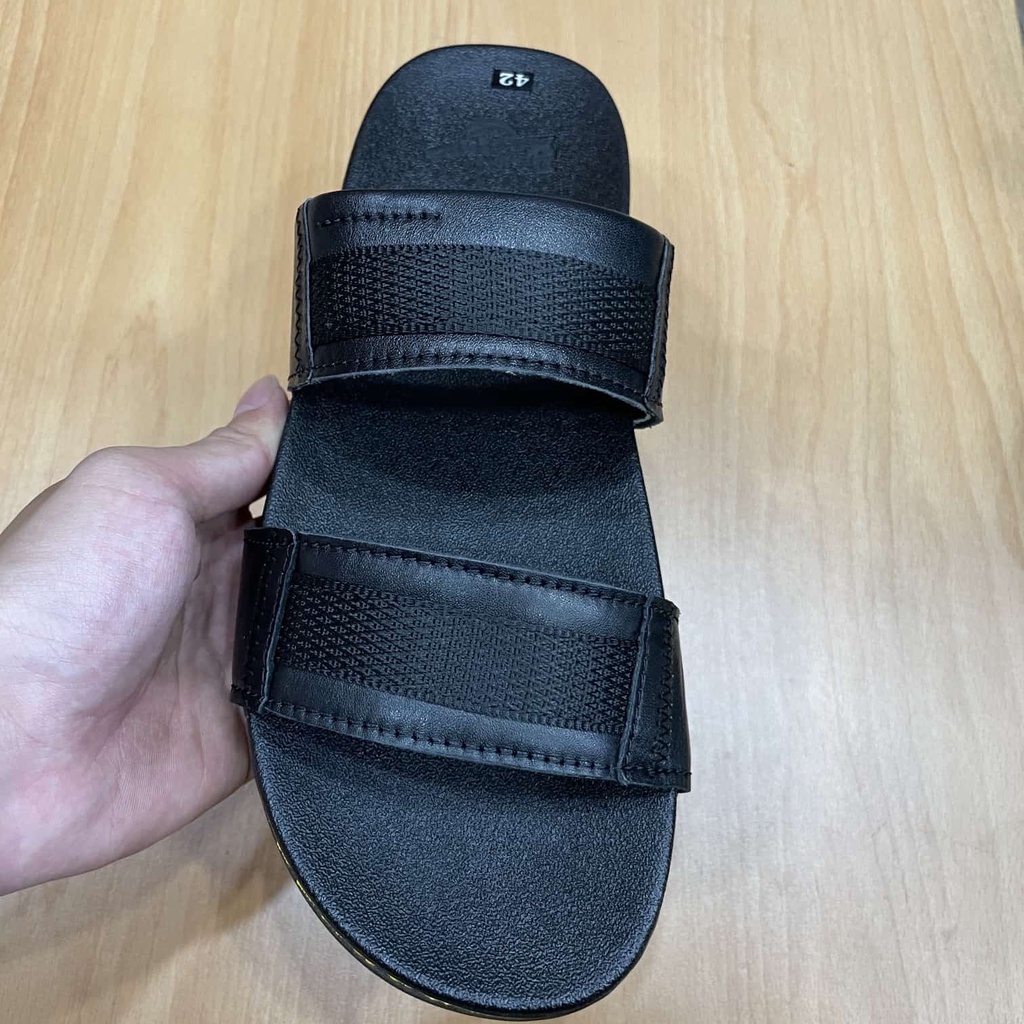 Dép quai ngang kẹp dù nam da bò 100% siêu bền