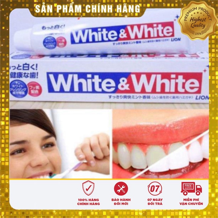 Kem đánh răng White & White Nhật Lion 150g