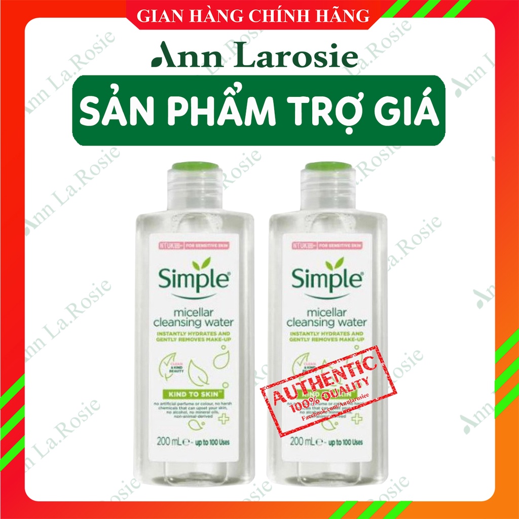 Nước Tẩy Trang Simple Micellar Cleansing Water 200ml (Mẫu Mới)