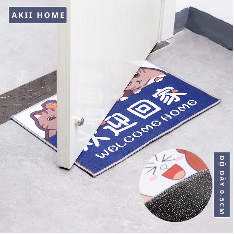 Thảm Chân Bali 3D Cao Cấp Thấm Hút Nước, Mặt Đế Chống Trơn Trượt 40x60cm Akii Home T17
