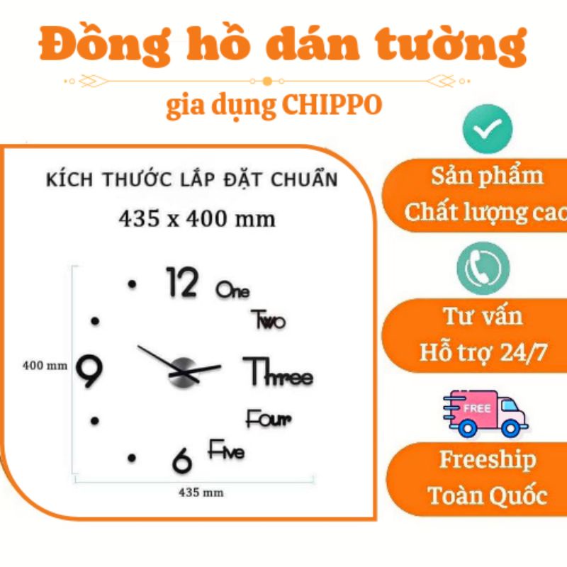 Đồng hồ dán tường sang trọng