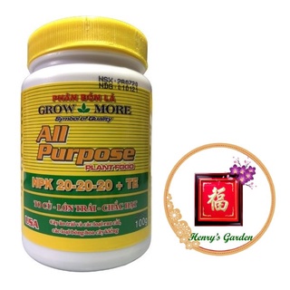Phân bón lá grow more npk 20-20-20+te - #376a# 100g