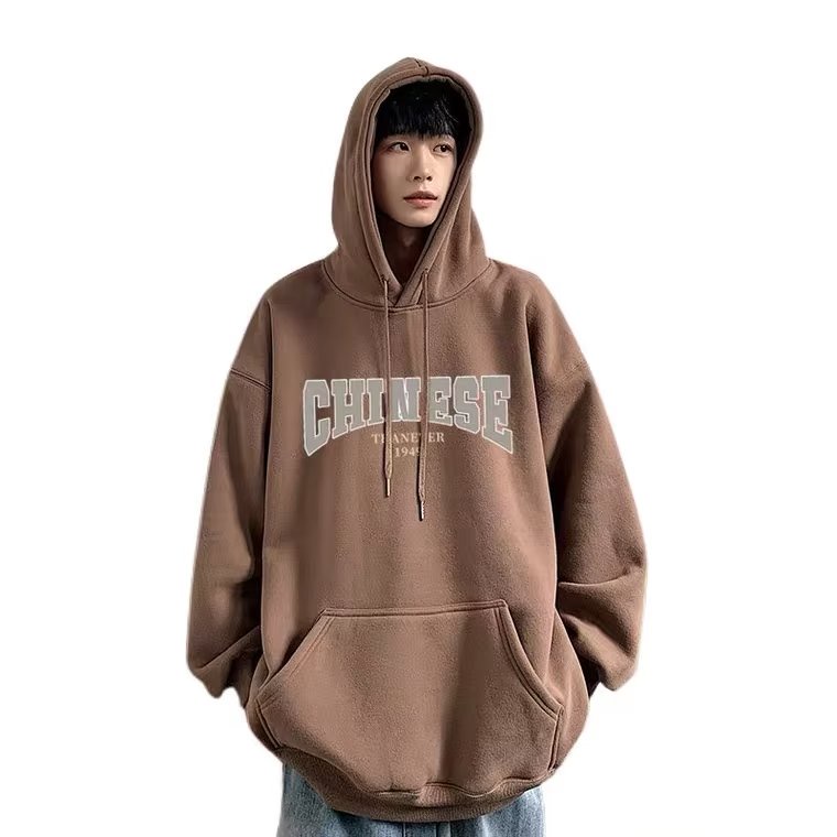 Áo hoodie Dáng Rộng In Chữ Thời Trang Mùa Đông Hàn Quốc Chất Lượng Cao Cỡ Lớn M-5XL Cho Nam
