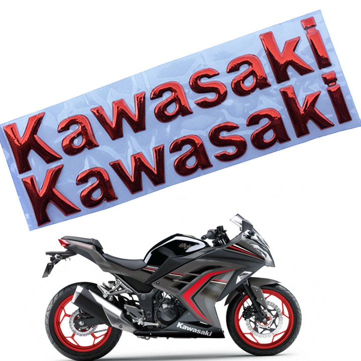 Tem Chữ Nổi KAWASAKI Dán Trang Trí Xe