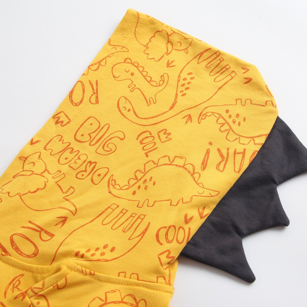 Bộ Áo Liền Quần Sanlutoz Chất Liệu Cotton Dài Tay Có Mũ Trùm Đầu Cho Bé Trai