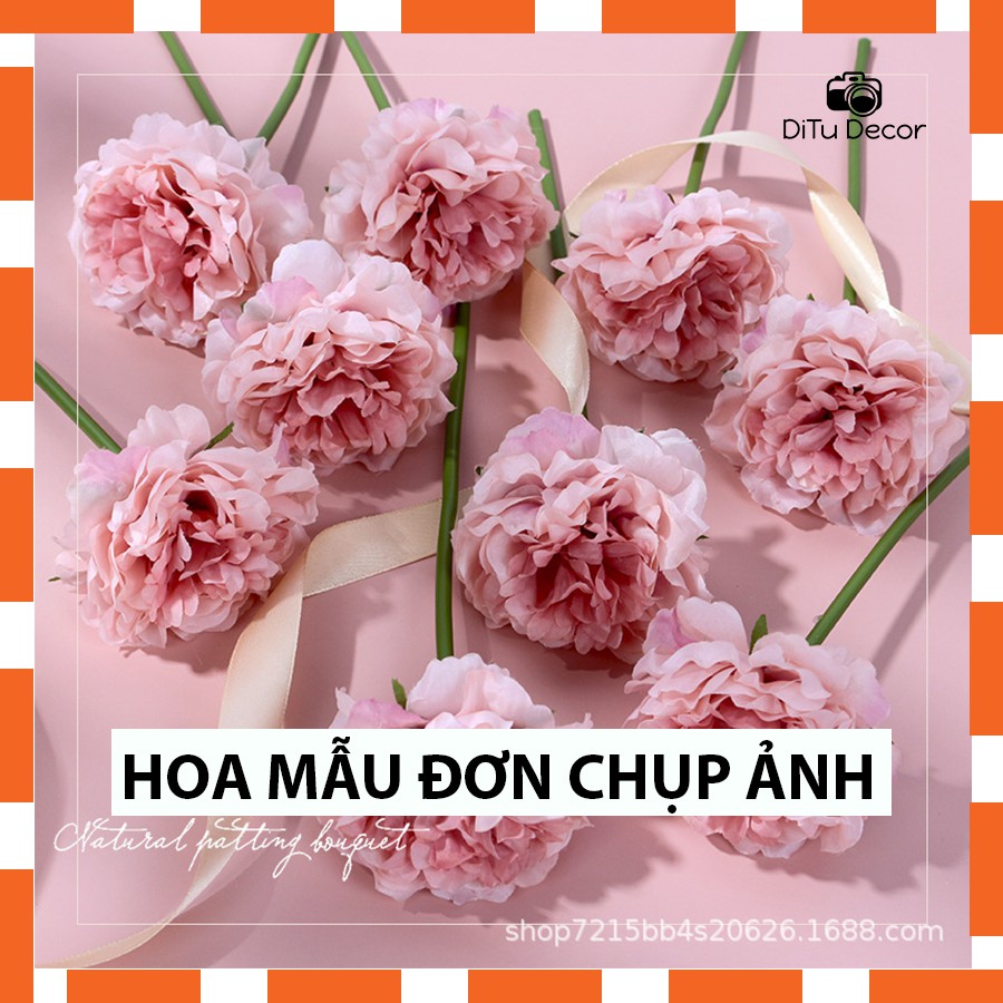 Hoa giả chụp ảnh, hoa mẫu đơn nhiều màu chụp hình, decor chụp ảnh sản phẩm - DiTu Decor