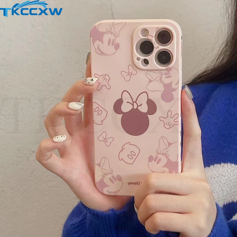 Ốp Điện Thoại TPU Viền Silicon Hình Mickey Minnie Cho iPhone 12 13 Mini 13 12 11 Pro MAX XS MAX XR X 7 8 6 6S Plus SE 2020