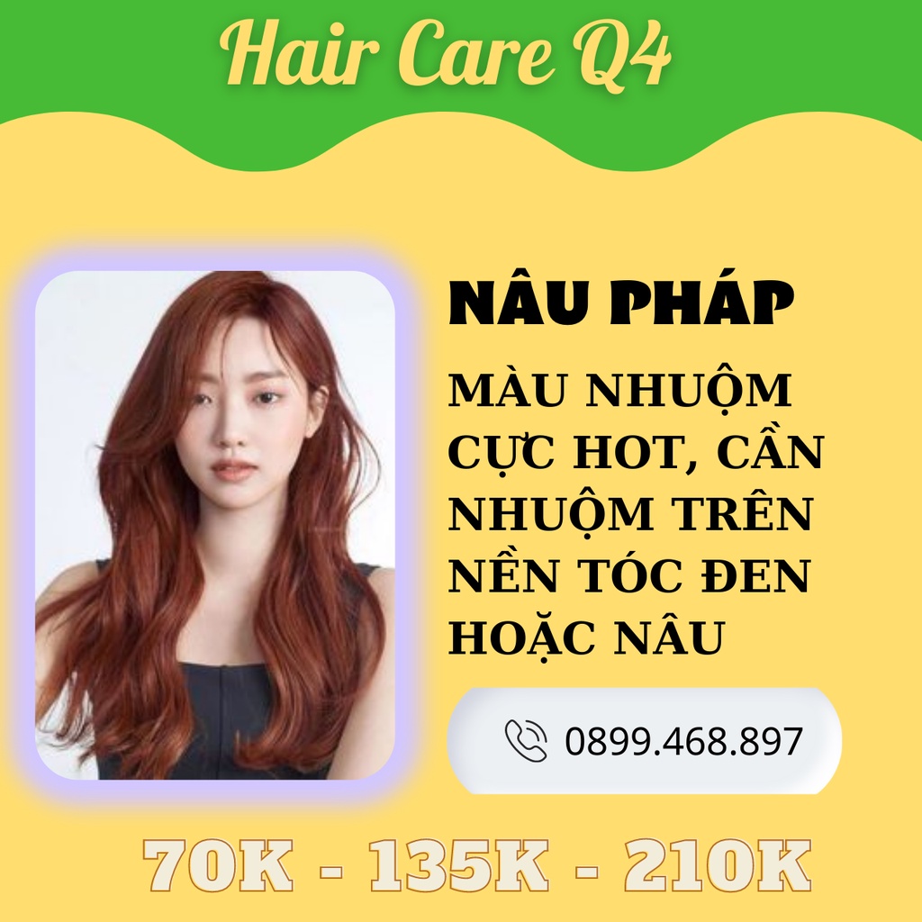 Thuốc Nhuộm Tóc Hot Trend Mùa Tết Không Tẩy Màu Nâu Pháp , Nâu Đồng Cánh Gián - Hair Care Q4