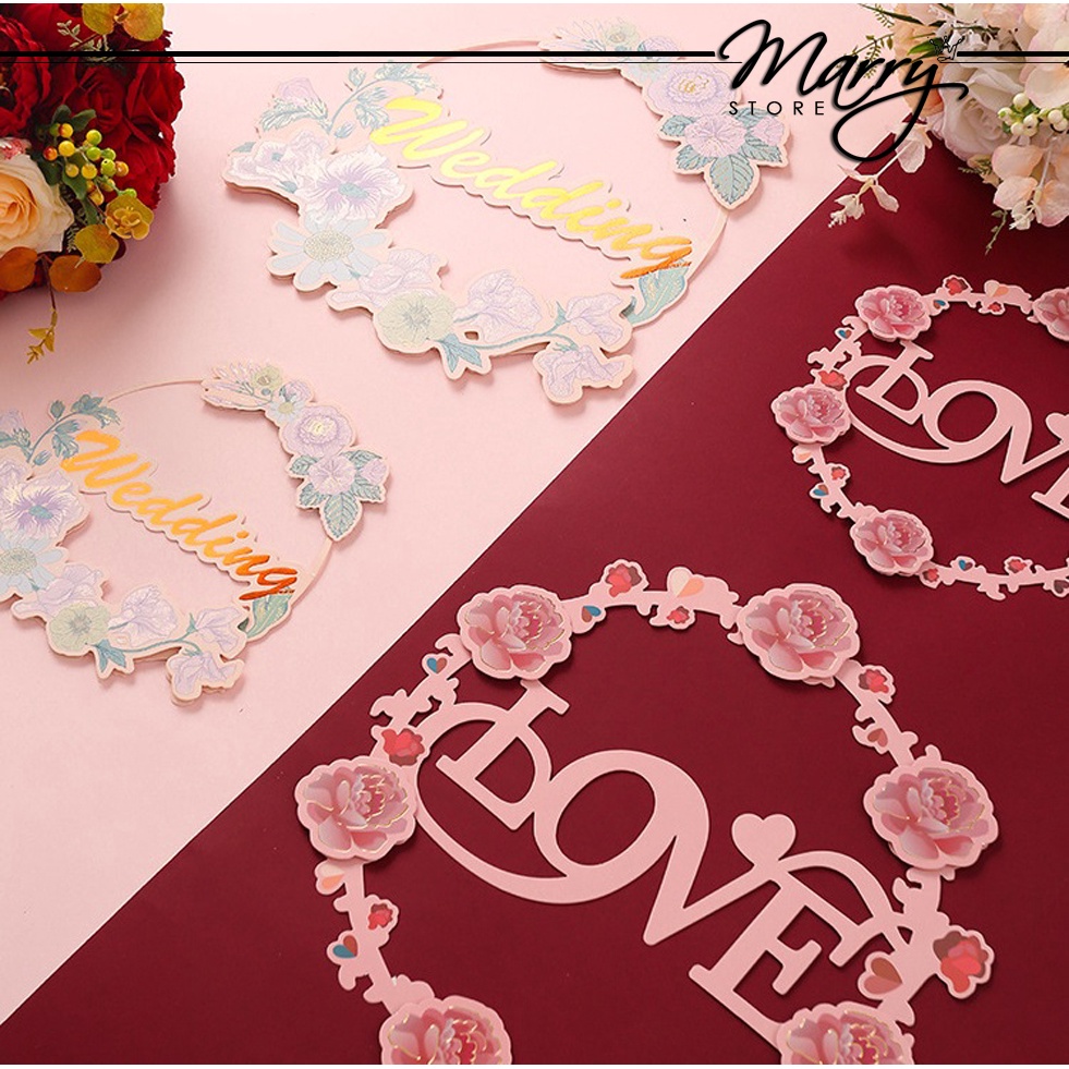 Chữ Hỷ Trang Trí Phòng Cưới, Xe Hoa, Đám Cưới WEDDING cao Cấp MARRYSTORE