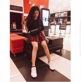 Túi mini bama phối caro bàn cờ màu đen