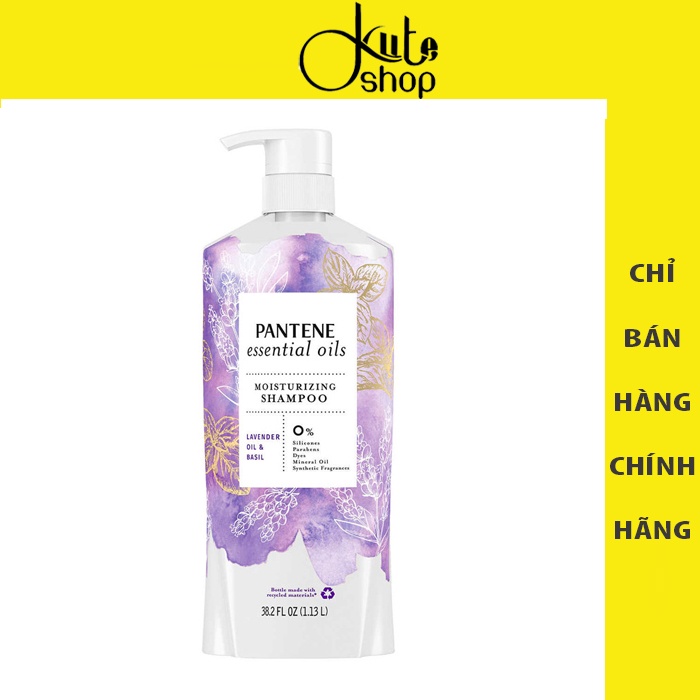 Mỹ - Dầu gội dưỡng ẩm Pantene Essential Oils Lavender Oil & Basil Shampoo 1.13L