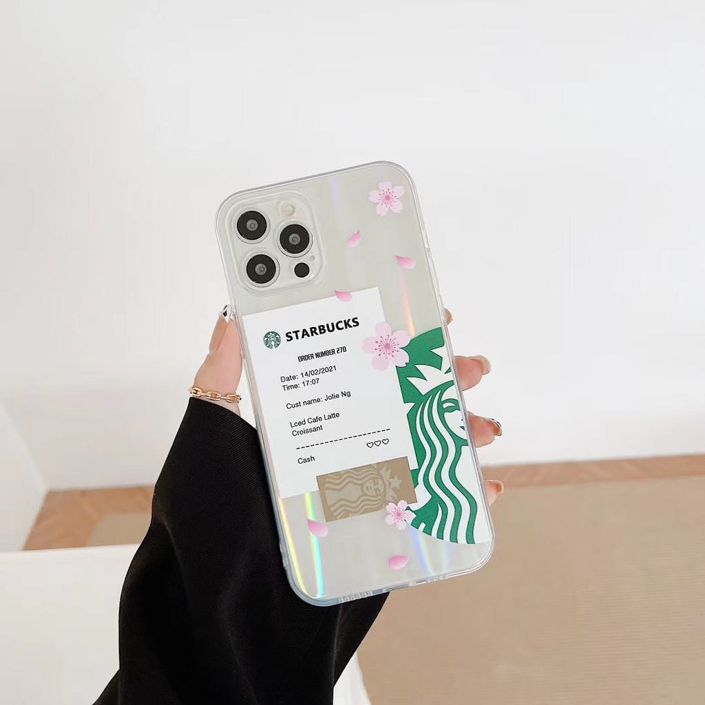 STARBUCKS Ốp Lưng Họa Tiết Sakura Xinh Xắn Cho Iphone12 / 12promax / 12mini / 11 / 11promax / 7plus / Xs Max