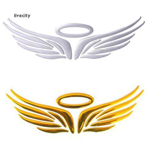 Hình dán trang trí xe hơi hình đôi cánh thiên thần 3D độc đáo