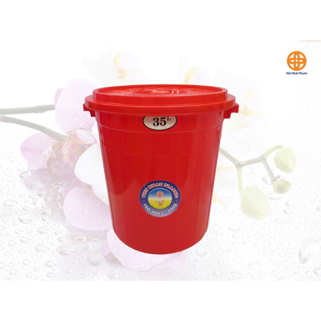 Thùng nhựa 25L có nắp 5360 thùng xô to
