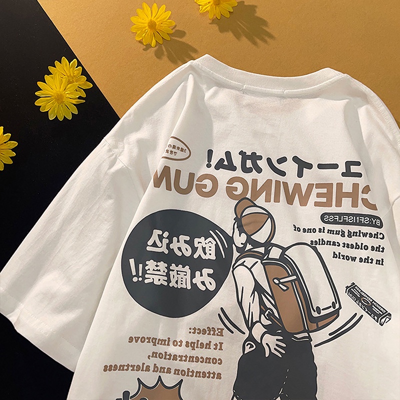 Áo thun HIIXIIVI 100% cotton tay ngắn cổ tròn in hình thời trang mùa hè Hàn Quốc 2022
