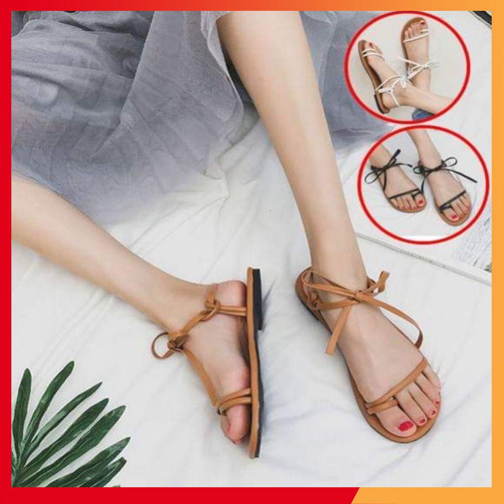 Sandal dây cột nơ