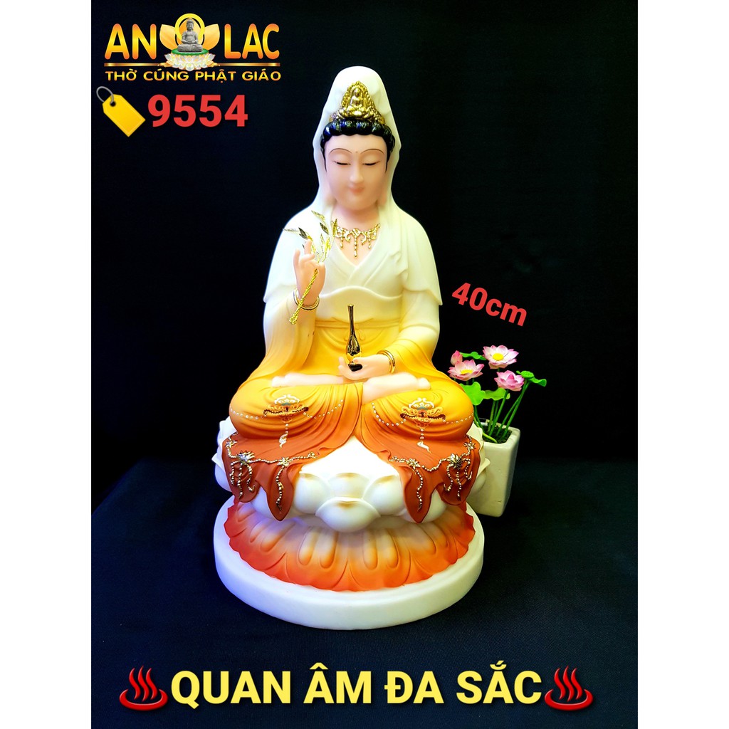 Quan Âm Đá Vàng Nhám 2B 40cm