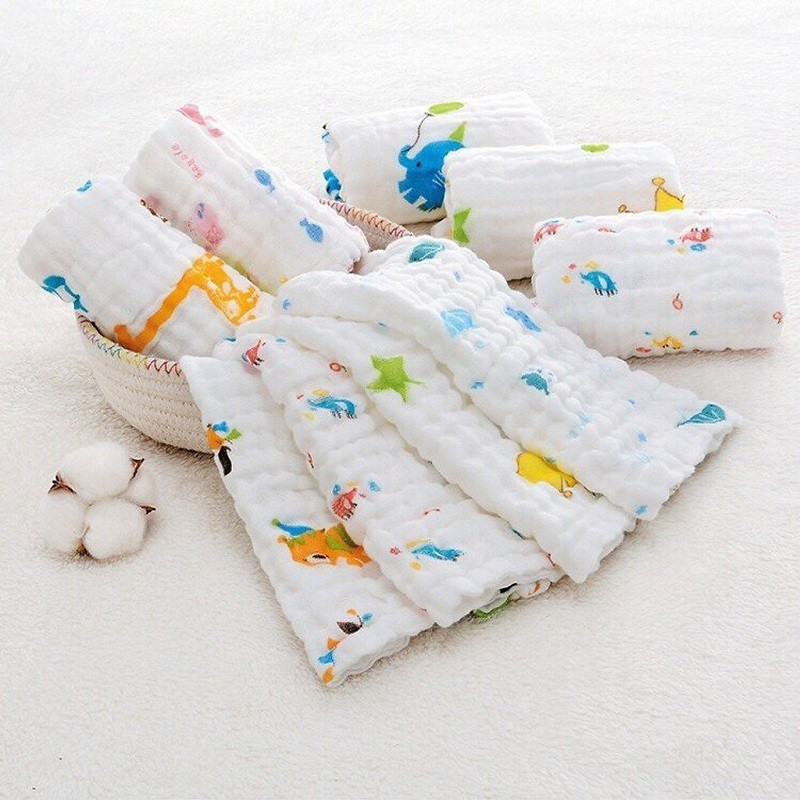 Khăn mặt xô 6 lớp cho bé, khăn xô đa chức năng, đồ sơ sinh Babyzoo