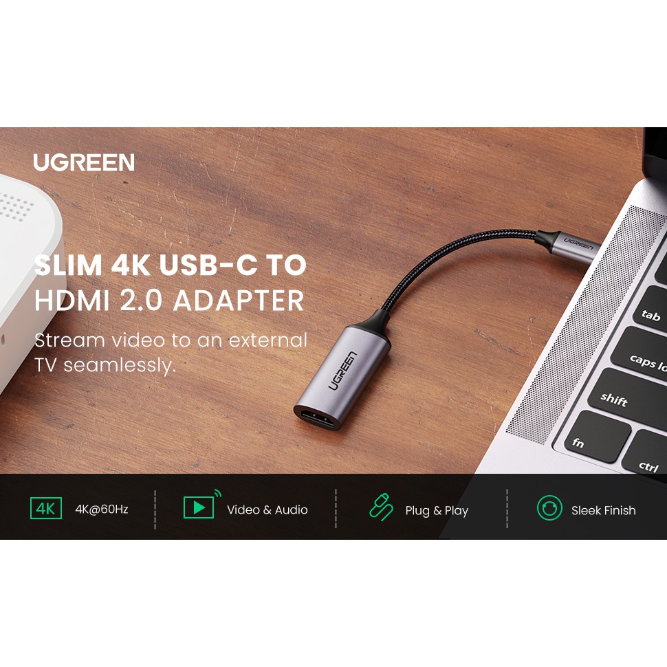 Cáp chuyển USB Type C sang HDMI 2.0 chuẩn 4K/60Hz Ugreen 70444