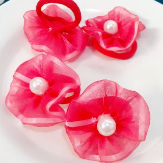 Sét 2 Cột tóc vải đính hoa dễ thương cho bé