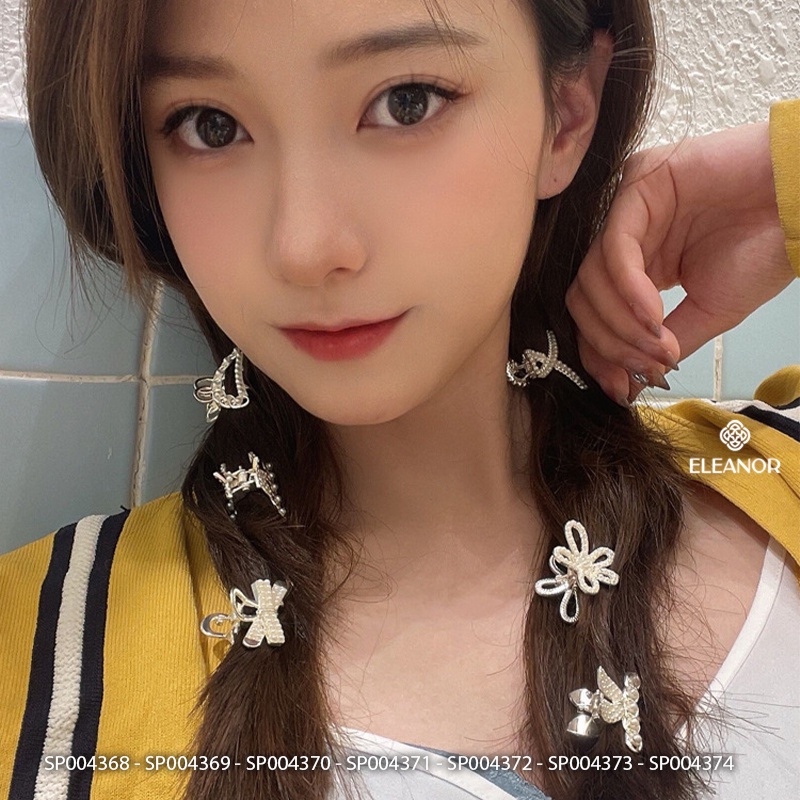 Kẹp tóc nữ mini Eleanor Accessories càng cua đính ngọc trai nhân tạo phụ kiện tóc Hàn Quốc 4368