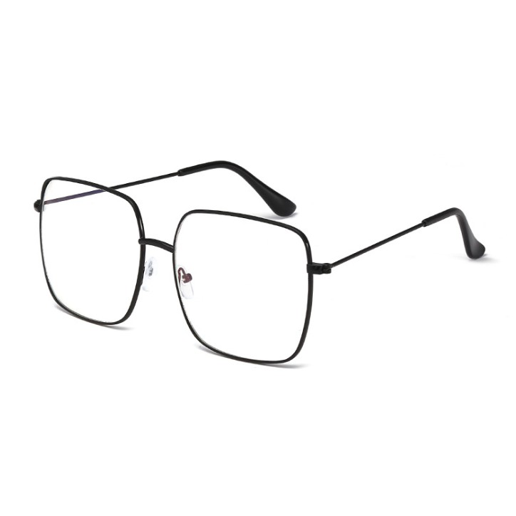 Mắt kính trong gọng vuông style HÀN tặng túi vải + khăn lau kính