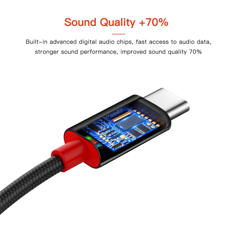 Cáp chuyển đổi âm thanh USB Type-C sang 3.5mm