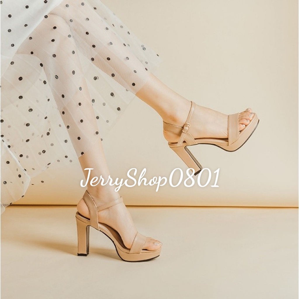 Giày sandal cao gót 11CM QUAI NGANG ĐÚP MŨI siêu tôn dáng