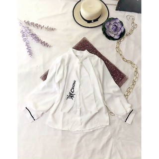 sơmi cột nơ chất tơ đẹp mịn .