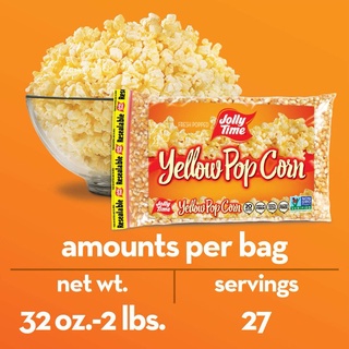 Bắp nổ lò vi sóng không biến đổi gene jolly time non-gmo yellow popping corn kernels gói 907g