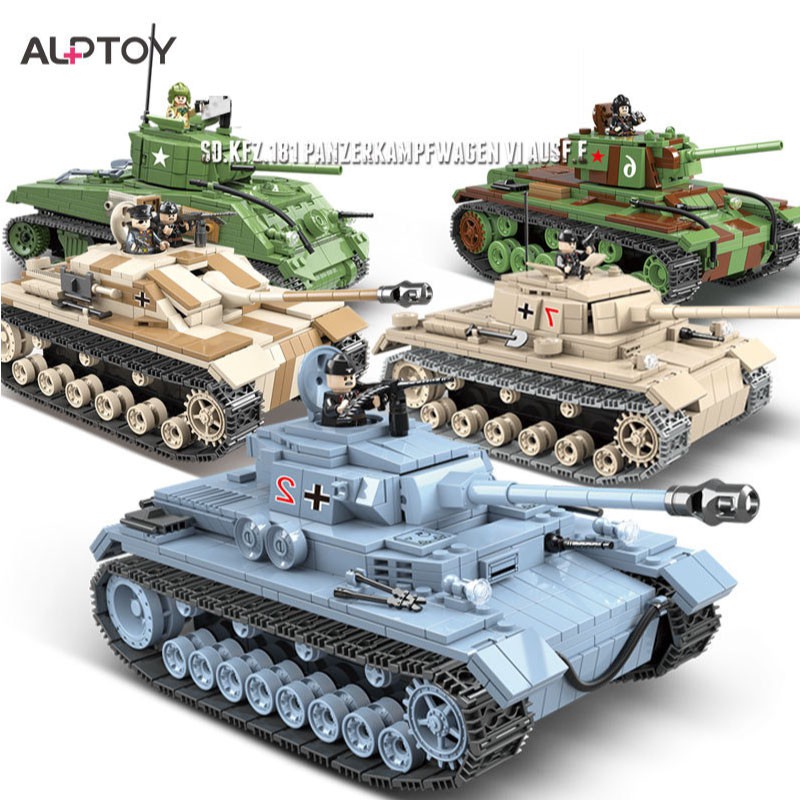 Đồ chơi lắp ráp xếp hình xe tăng quân sự Minifigures phát triển trí tuệ chất liệu cao cấp