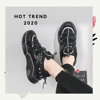 Giày ulzzang nữ độn đế phản quang mã CDE