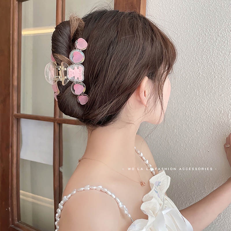 Kẹp Tóc Trong Suốt Đính Hoa Thời Trang Cho Nữ