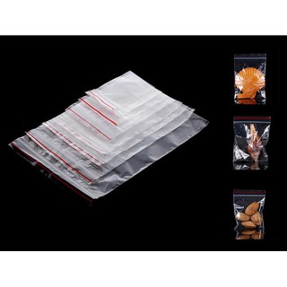 100 cái túi zip chỉ đỏ size 5x7