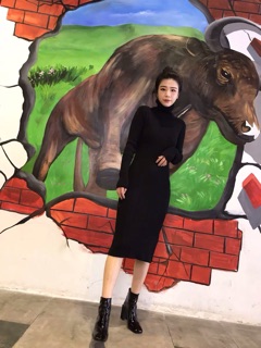 Váy len body