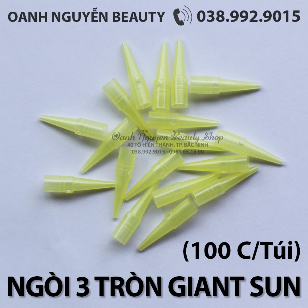 Ngòi Nhựa Máy Giant Sun Đài Loan 1, 3 tròn, 7 dẹt (100 chiếc/túi)