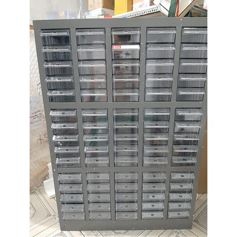 Tủ đựng linh kiện 75 ngăn cao 940mm rộng 220mm dài 650mm ngăn kéo 220mm x 101mm x 52mm dày 2.5mm