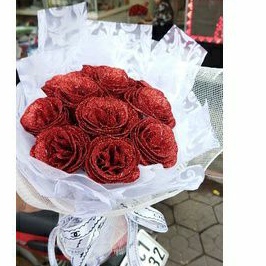 Bó hoa nhũ kim tuyến 9b